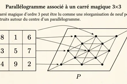 Carré magique 3×3 construit à partir d’un parallélogramme